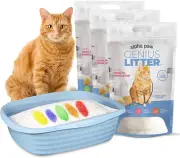 Alpha Paw Genius Cat Litter - 5-Color Health Indicator, Non-Clumping (18 lbs)