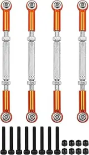 NUZAMAS 4 Pcs M5 x112mm Metal Adjustable Link Rod Servo Pull Rod for ZD Racing Hobao JLB HSP HPI Redcat ARRMA KRATON RC Car Truck Buggy Truggy