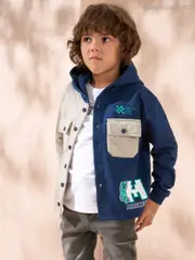 Angel & Rocket Blue Angel & Rocket Blue Minecraft Quilted Block 100% Cotton Shacket (AB2651) | $69 - $78