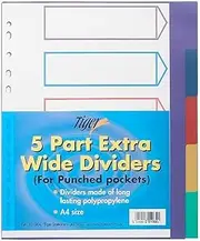 A4 EXTRA WIDE COLOUR CODED 5 PART STRONG FILING SUBJECT DIVIDERS Tabbed Index