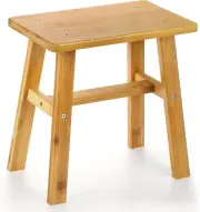 Yesland Wood Stool, Bamboo Small Low Stool Mini Plant Stool 11 X 7 Inch Rectangu