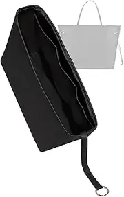 ZYZii Silk Purse Organizer for LV Neverfull-PM/MM/GM, Insert in Bag, Luxury Handbag Tote Lining Shapers (MM, Black)