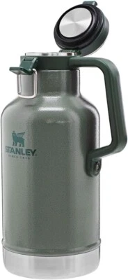 Stanley Classic Vacuum Growler, 3.7 gal (1.9 L), Silver, Ice Container, Carbonat