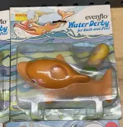 Vintage 1970's Evenflo Water Derby for Bath & Pool Mermaid and Dolphin Toy NIP