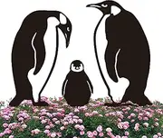Jubepk Rustic Horizontal Penguin Family Stakes - Penguin Family Yard Art,Gardening & Lawn Care for Thanksgiving, Christmas, Thanksgiving, Christmas