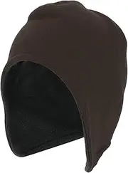 [X AUTOHAUX] Cycling Hat Keep Warm Ear Protection Hard Hat Liner Polar Fleece Fabric Brown 27x30cm 1 Pcs