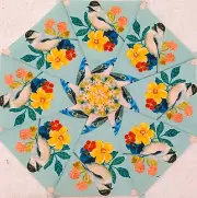 16 9.5" Songbirds #1 * Stack 'n Whack Quilt Blocks*Kaleidoscope