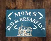 Mom's Bed & Breakfast Porcelain Sign Home Office Shop Den Garage Decor