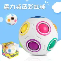 在飛比找樂天市場購物網優惠-魔法彩虹球魔方異形創意手指魔力足球減壓益智力兒童玩具5歲3禮