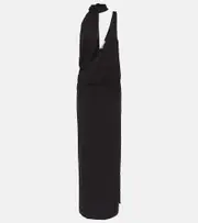 [Christopher Esber] Christopher Esber Draped halterneck side-slit gown AU 10 black