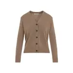 [Max Mara`S] Max Mara`S-Perfect Camel Brown Wool Apollo Patches Cardigan-Donna S IT