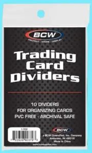 10 BCW WHITE TRADING CARD DIVIDERS sports card storage box sorting index sort