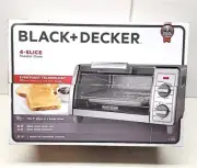 Black & Decker 4-Slice Stainless Steel Toaster Oven with Temp Control 1150 watt