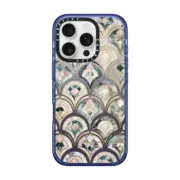 iPhone 16 Pro Impact Case MagSafe Compatible Art Deco Marble Tiles in Soft Pastel on transparent 2