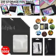 Mylar Bags Smell Proof Zip Heat Sealable Foil Bags for Storage Reusable