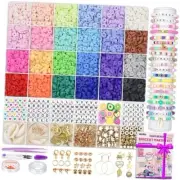 Gionlion 6000 Clay Beads Bracelet Making Kit, 24 Colors Flat Preppy 24 colors