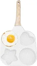 Omelette Pan - Multifunctional Non-Stick Breakfast Pan with Handle | Egg Mould Cooker for Pancakes, Sandwiches, Burger Prep, Granite Coated Aluminium Alloy Pot with Moulds for