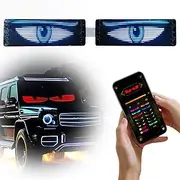 2PCS Devil LED Eyes Car Display Window Screen, LED Devil Eyes RGB Color Light, Bluetooth APP Control Flexible LED Matrix Panel, Flexible Foldable for Car Bar Hotel Truck(38 * 9.2cm)