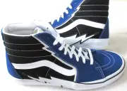 Vans Sk8-Hi Bolt Suede Canvas True Blue Black White Skate shoes Size 13 NIB