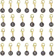 SUPERFINDINGS 52Pcs 26 Styles Clip on Charms 26 Letter Zipper Pulls Initials Letter Alloy A to Z Alphabet Charm with Lobster Clasp for Keychain Purse Backpack Ornament, Alloy