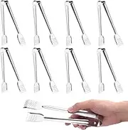 Tcoin 8 Pack Serving Tongs, 7 Inch Functional Small Tongs for Serving Food at Parties and Holidays, Versatile and Durable