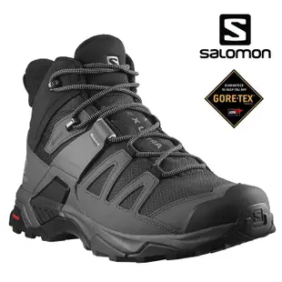 Salomon X Ultra 4 Mid Wide 男款中筒寬楦Gore-tex防水登山鞋 黑灰藍 L41294600