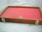 18" X 24" X 3" cherry wood showcase display wood secure locks glass