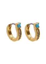 Kate Spade New York Precious Delights Gold-plated Hoop Earrings - Turquoise ONE SIZE