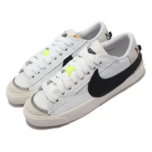 【NIKE 耐吉】休閒鞋 Wmns Blazer Low 77 Jumbo 女鞋 白 黑 大勾勾 解構 低筒 復古(DQ1470-101)