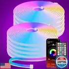 Fussion Led Neon Rope Lights 100Ft,RGB Led Strip Lights with App/Remote Contr