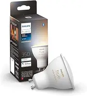 Philips Hue White Ambiance Single Smart Spotlight LED [GU10 Spotlight] - 350 Lumens (50W Equivalent). Compatible with Alexa, Google Assistant and Apple Homekit HUEWAGU10BTV2