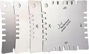 Labymos 4pcs Stainless Steel Guitar Notched Radius Gauge Fingerd Fretd Measuring Tool Set