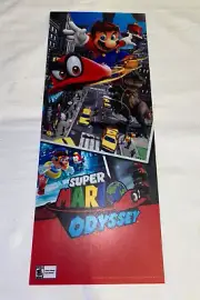RARE Nintendo Switch Kiosk Super Mario Odyssey Translite Promo Sign 21" x 8.5"