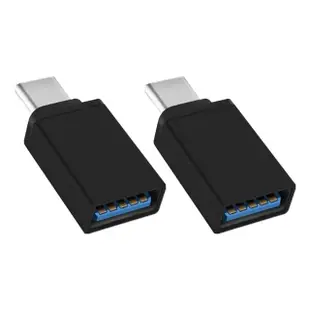 【嚴選】Type-C公轉USB3.0母OTG鋁合金轉接頭(黑2入)