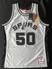 New San Antonio Spurs 1998-99 David Robinson #50 Mitchell & Ness Platinum Jersey