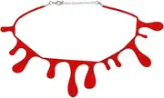 [Bbbabeslk] Dripping Blood Choker - Bloody Choker Necklace | Halloween Parties Costumes Necklace, Dripping Blood Halloween Choker, Spooky Dripping Blood Necklace, Vampire Costume Accessories For Halloween