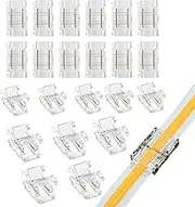 Clearhill 5mm 2Pin 20Pcs LED Light Strip Connectors,Strip to Strip Connectors,Solderless Quick Adapter for Single Color 5V/12V/24V LED Strips,Transparent Terminal for Secure Connection