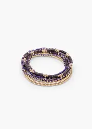 [Taking Shape] Taking Shape Beaded Bracelet Set in Purple - Women's Accessories Purple