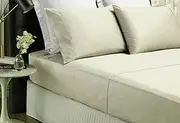 Park Avenue 500 Thread Count Natural Bamboo Cotton Bed Sheet Set, King Single, Dove