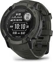 Garmin Instinct 2X Solar GPS 50mm Smartwatch, Larger Rugged Watch, Built-in Sports Apps & Health Monitoring, Solar Charging and Ultratough Design Features, up to 40 Days Battery Life Moss