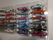 Car Display Case Acrylic Mirrored 12 Pcs Hot Diecast 1/18 Model Wheels Cabinet