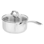 New Viking 3-Ply Stainless Steel 1.5 Qt / 1.4L Saucepan w/Glass Lid Professional