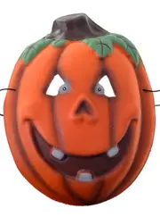 Smiling Orange Pumpkin Foam Halloween Costume Mask