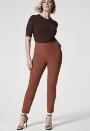 Spanx Bronze Glow On The Go Ankle Slim Straight Pants XS