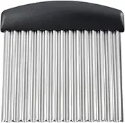 triangle Crinkle Cutter - Ultra-Sharp Stainless Steel - Creates Julienne Strips, Waffle Cuts & Fancy Wavy Edges - GreenGrip Handle - Dishwasher Safe