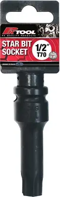 PT11748 - PkTool - 6pt 1/2” DR SNCM STEEL 78mm IMPACT STAR BITS SOCKET - T70