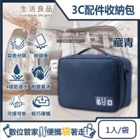 在飛比找momo購物網優惠-【Travel Season】韓版3C配件防水充電線收納包-