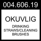IKEA OKUVLIG Drinking Straws/cleaning Brushes Bamboo/palm 004.606.19