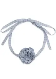 Damson Madder Rosette Striped Cotton Choker - Blue ONE SIZE