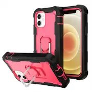 MCC Stylish Shockproof iPhone 12 Mini Case Cover Apple Heavy Duty Tough [Black+Magenta]